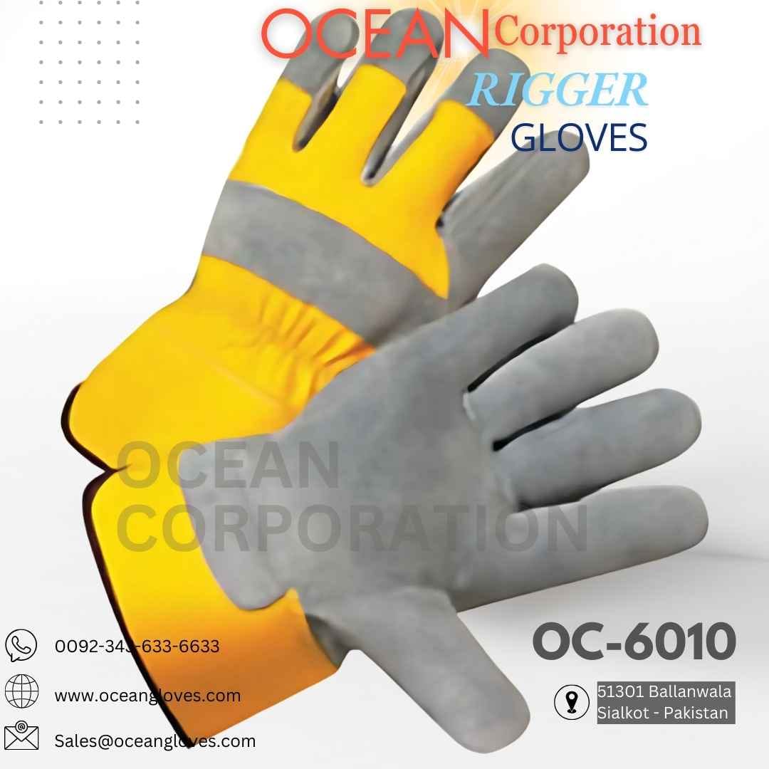 Gray Leather Rigger Gloves ANSI-Certified USA Workshop Gray Leather Rigger Gloves ANSI-Certified USA Workshop. Sleek gray gloves with yellow accents for automotive and metalwork