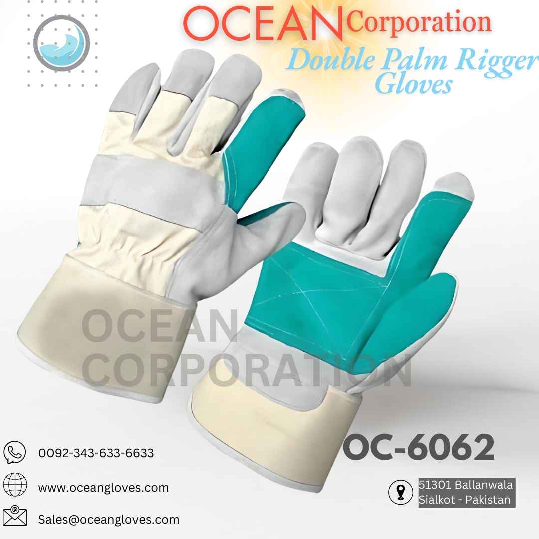 Heavy Duty Rigger Gloves with Double Layer Palm Protection for Industrial Use ocean-gloves-double-layer-palm-construction-sialkot-en388