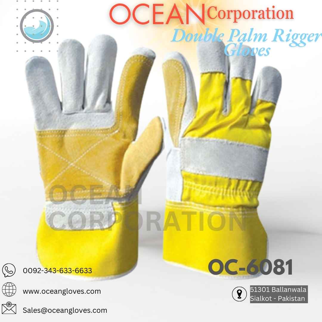 Leather Work Gloves for Export EN388 Certified Sialkot Manufacturer ocean-gloves-reinforced-leather-construction-sialkot-en388-export