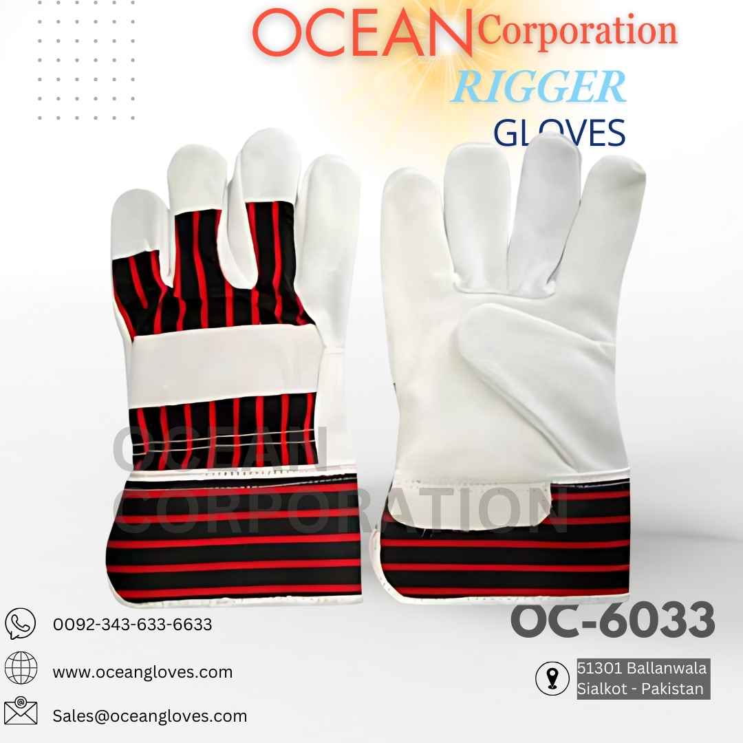 Leather Work Gloves – Cow Split Leather with Red Striped Back Heavy-duty leather work gloves with reinforced palm and ergonomic thumb