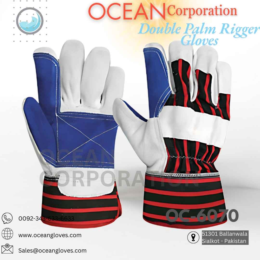 Royal Blue Rigger Gloves EN388 Certified Ocean Gloves Sialkot ocean-gloves-royal-blue-reinforced-rigger