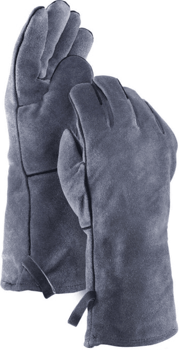 Genuine Cowhide BBQ Glove – Flame Retardant for Catering | Ocean Gloves Sialkot ocean-gloves-grey-cowhide-bbq-glove-catering-restaurant-en388-sialkot-export