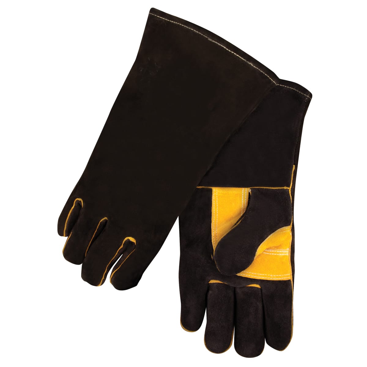 Reinforced palm stick welding gloves-EN388 tested export ocean-gloves-reinforced-palm-stick-welding-gold-cowhide-en388-export