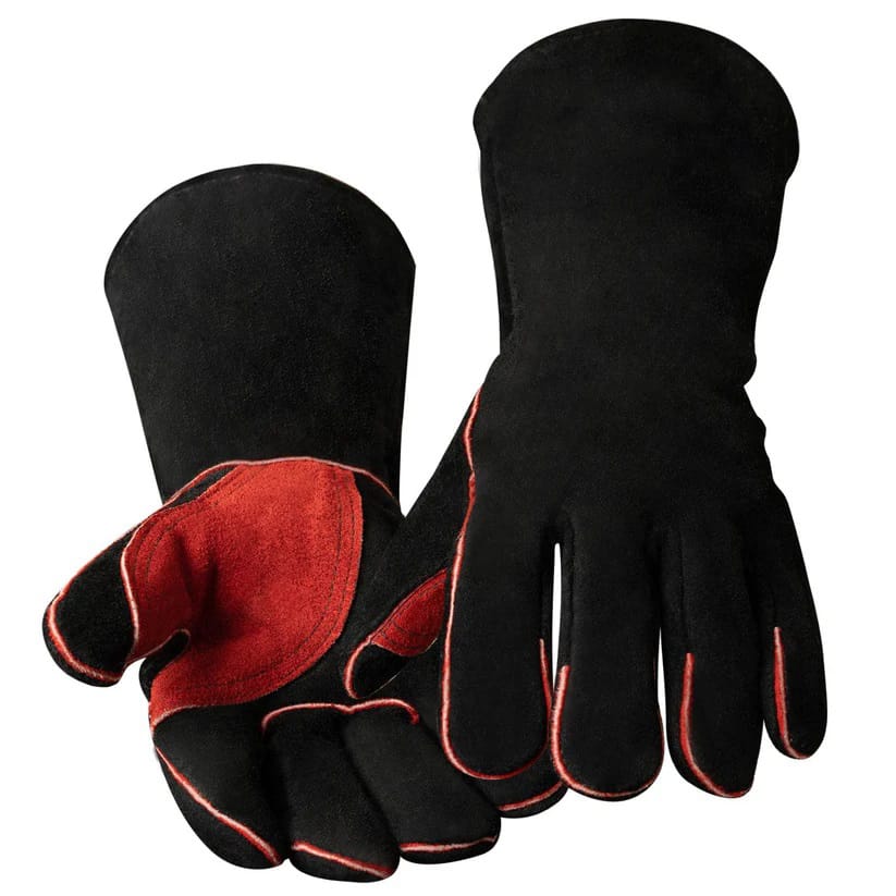 Kevlar Stitched Winter Welding Gloves – Cold Weather EN388 Export Kevlar-stitched stick welding gloves with double-layer palm and moisture-wicking lining for cold weather and winter welding applications