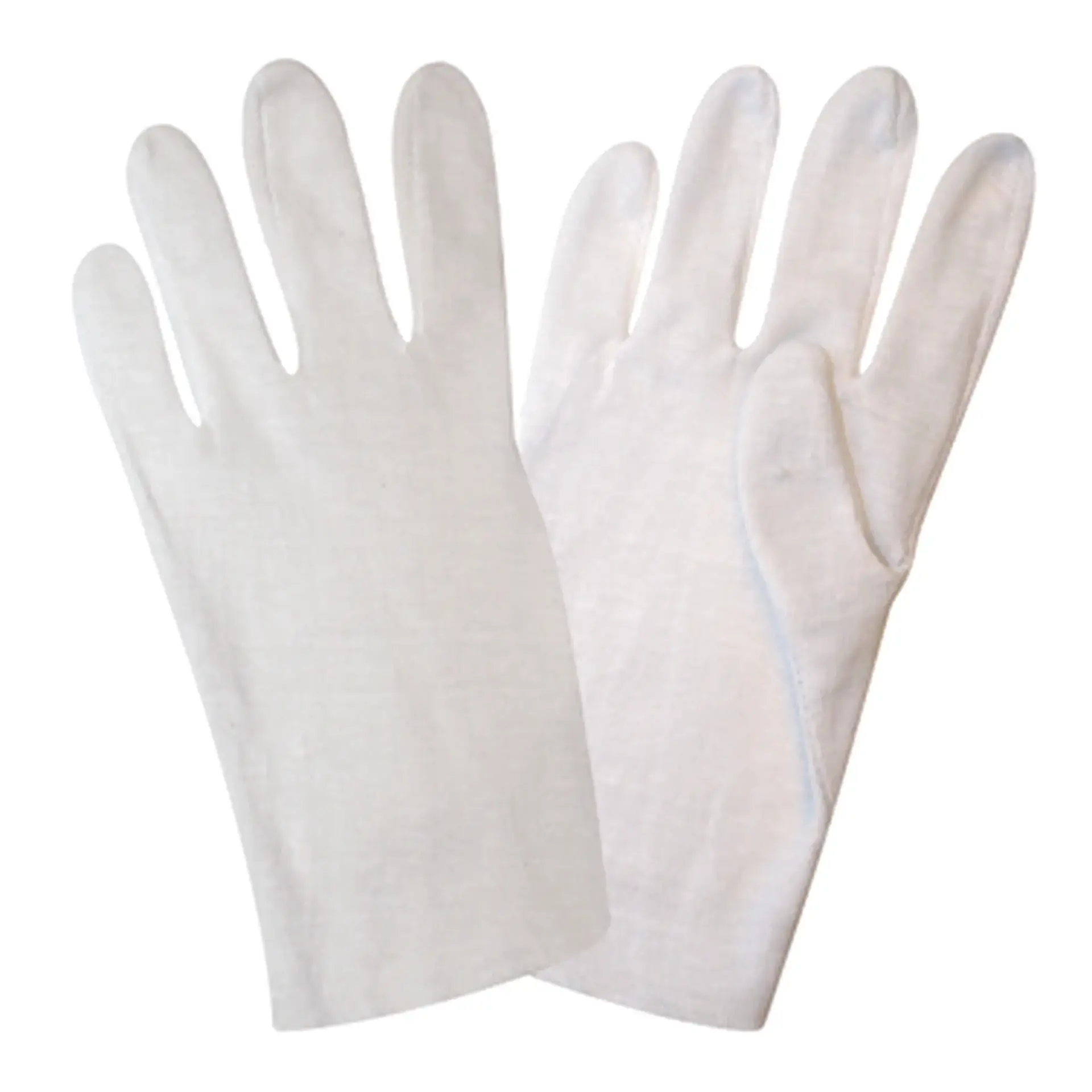 Premium-Cotton-Lisle-Inspection-Gloves-by-Ocean-Gloves A pair of white cotton lisle inspection gloves from Ocean Gloves being worn to handle a delicate microchip.