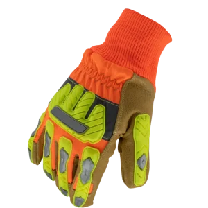 Cut Resistant Hi Vis Leather Glove
