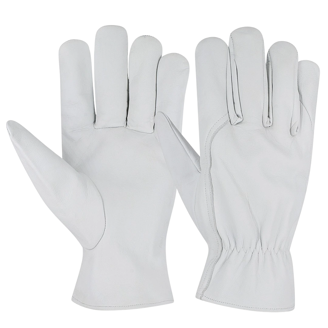 Goatskin Leather Driver Gloves - Keystone Thumb A pair of premium goatskin leather driver gloves with a keystone thumb and on a white background.