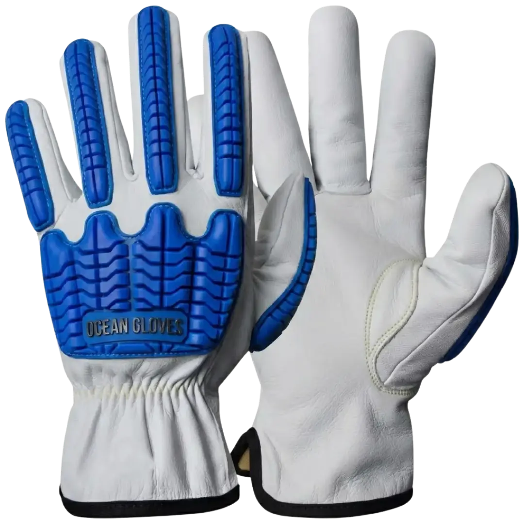 Heavy Duty Kevlar Lined Impact Resistant Assembly Gloves Cut and impact resistant assembly gloves with TPR protection and Kevlar lining manufactured by Ocean Gloves Pakistan.