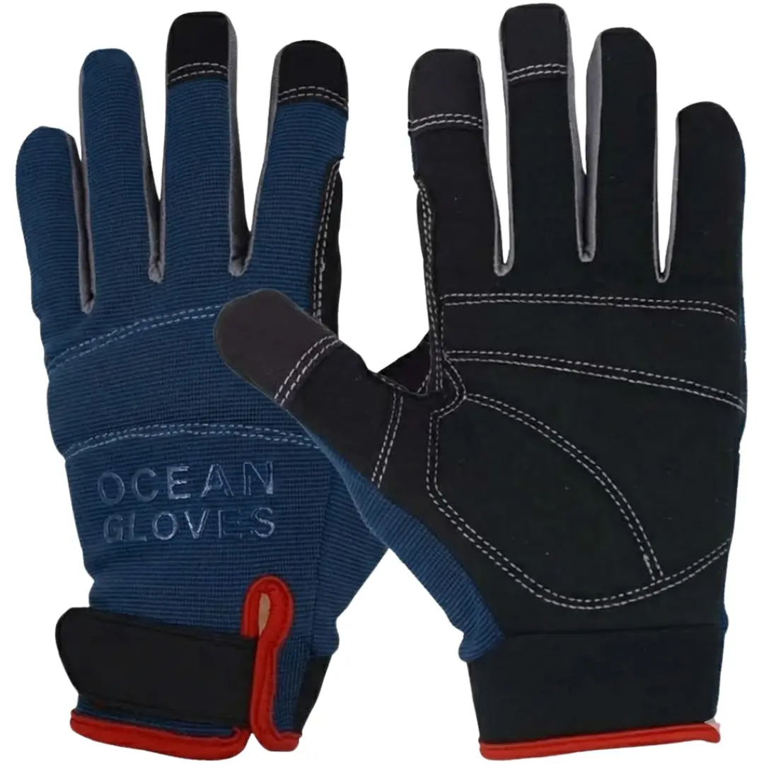 Multi-Task Assembly Gloves with Touch Screen Technology Multi-task assembly gloves with touch screen fingertips and foam knuckle padding manufactured by Ocean Gloves Pakistan
