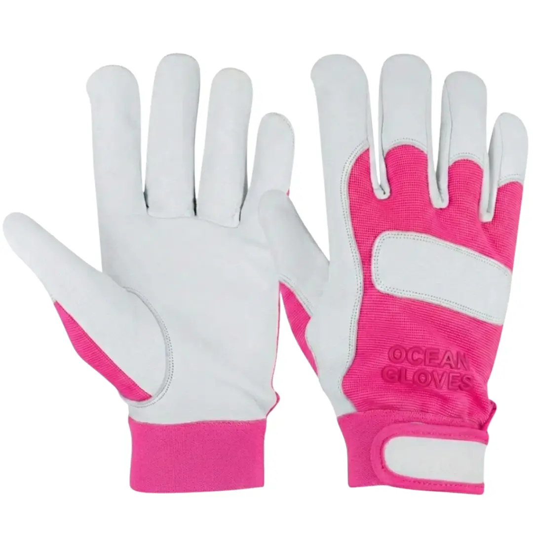 Premium Leather Assembly Gloves EN388 Certified CE marked premium assembly gloves with adjustable velcro wrist closure and yellow four-way stretch back manufactured in Sialkot.
