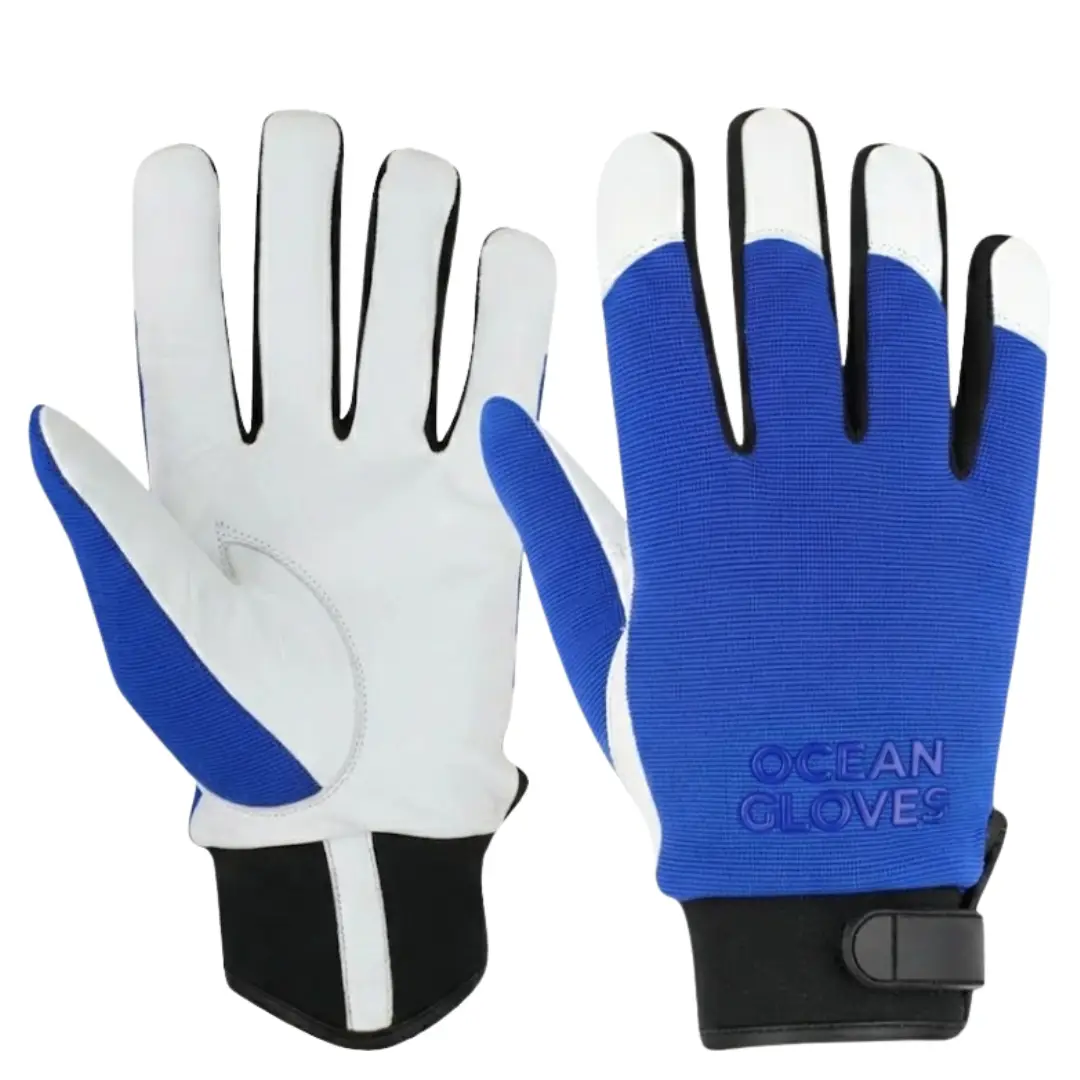Premium Sheepskin Assembly Gloves - 0.6mm Thickness Ultra-soft sheepskin assembly gloves with white trinda fabric back manufactured by Ocean Gloves Pakistan.